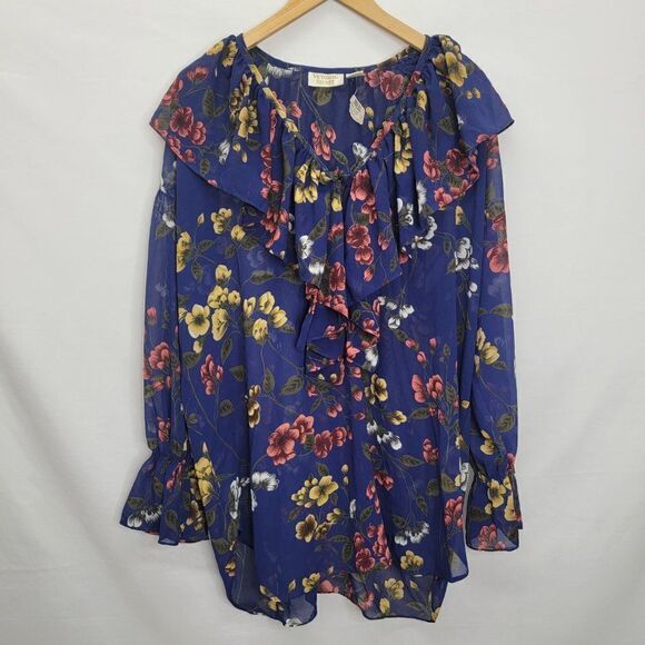 Victoria’s Secret 90’s Vintage Ruffle Floral Top - Picture 4 of 13